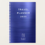 Elegant Monogram Navy Blue Travel  Planner<br><div class="desc">Elegant Monogram Navy Blue Travel Planner.</div>