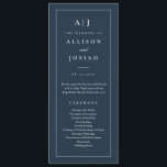Elegant Monogram Navy Blue Wedding Program<br><div class="desc">Elegant Monogram Navy Blue Wedding Program. Click the edit button to customize this design with your details.</div>