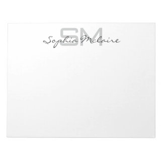 Elegant Monogram Notepad with Personalized Script
