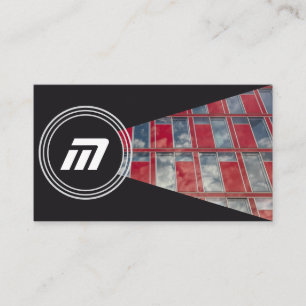 Elegant monogram organic architecture glass facade business card