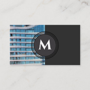 Elegant monogram organic architecture waves business card