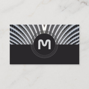 Elegant monogram organic architecture waves business card