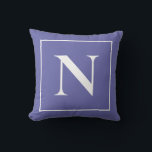 Elegant Monogram Periwinkle Blue Minimalist Throw Pillow<br><div class="desc">Adorn your living room with the happiest and warmest of all blue hues - periwinkle blue. This Monogram Periwinkle Blue Minimalist Throw Pillow would look great in any corner of your room.</div>