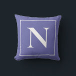 Elegant Monogram Periwinkle Blue Minimalist Throw Pillow<br><div class="desc">Adorn your living room with the happiest and warmest of all blue hues - periwinkle blue. This Monogram Periwinkle Blue Minimalist Throw Pillow would look great in any corner of your room.</div>