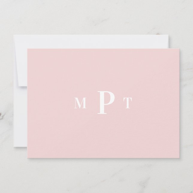 Elegant Monogram Personal Stationery Invitation (Front)