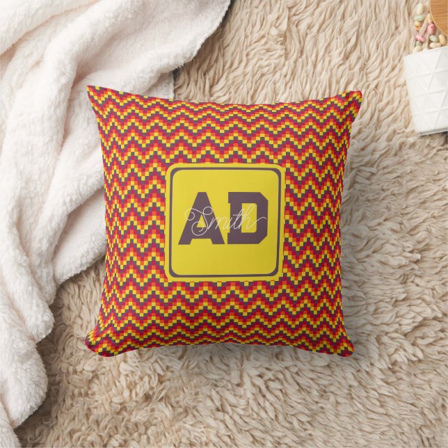 Elegant Monogram Personalized Pillow For Newlywed (Blanket)