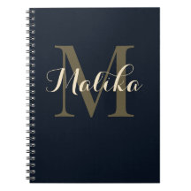 Elegant Monogram Personalized Spiral Notebook