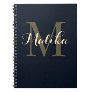 Elegant Monogram Personalized Spiral Notebook