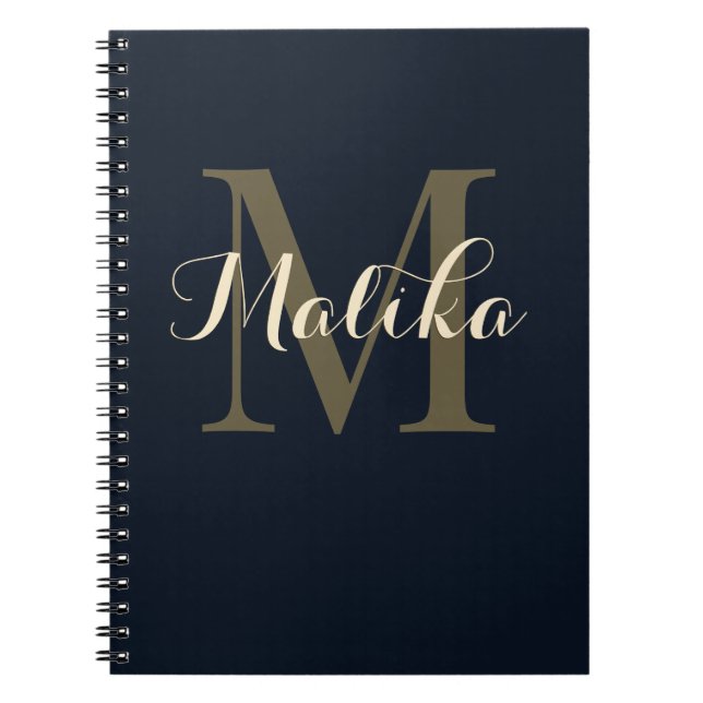 Elegant Monogram Personalized Spiral Notebook  (Front)