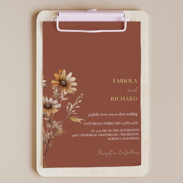 Elegant Monogram Photo Wildflower Wedding  (Creator Uploaded)