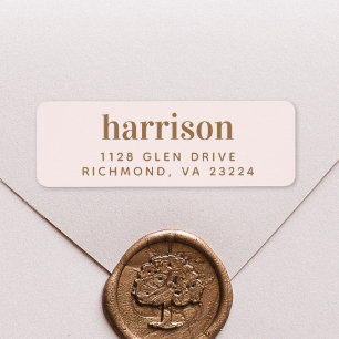 Élégant Monogram Pink Gold Adresse de retour