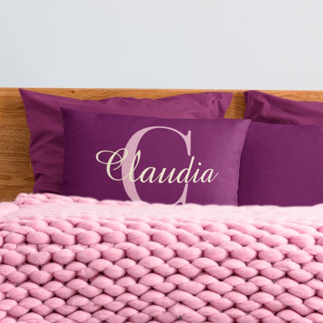 Elegant Monogram Pink Pillowcase (pillowcase with Name in pink)