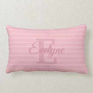 Elegant Monogram Pink Template Letter E Script Lumbar Pillow