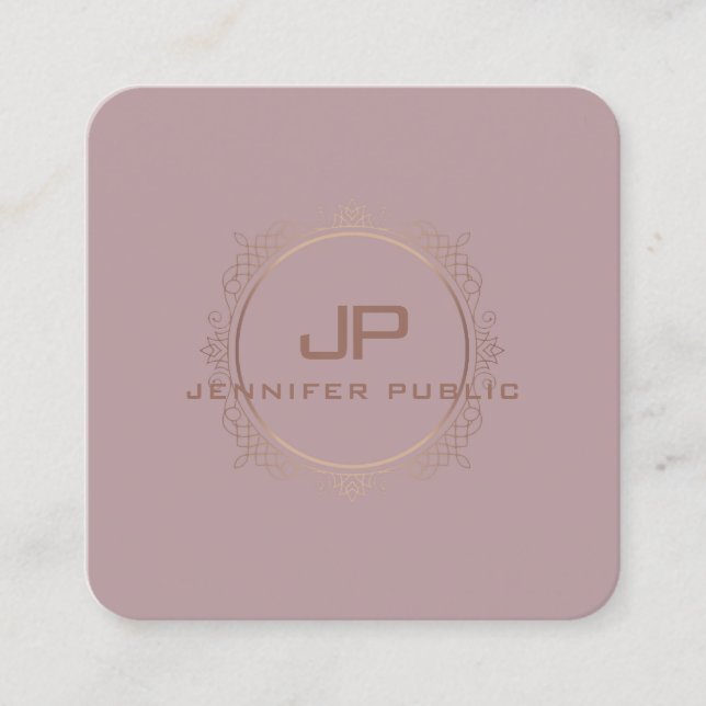 Elegant Monogram Professional Modern Template Square Business Card (Front)