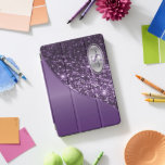 Elegant Monogram Purple Glitter and Silver iPad Pro Cover<br><div class="desc">Monogram iPad Cover ready for you to personalize. ✔Note: Not all template areas need changed. 📌If you need further customization, please click the "Click to Customize further" or "Customize or Edit Design"button and use our design tool to resize, rotate, change text colour, add text and so much more.⭐This Product is...</div>