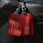 Elegant Monogram Red Luggage Tag<br><div class="desc">Elegant Monogram Red Luggage Tag.</div>