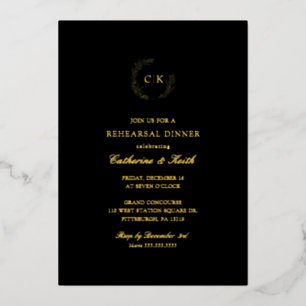 Elegant Monogram Rehearsal Dinner