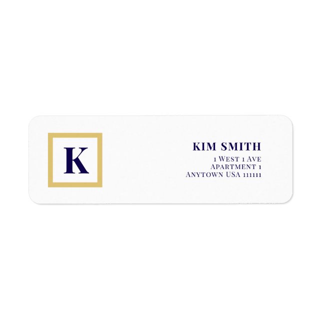 Elegant Monogram Return Address Labels (Front)