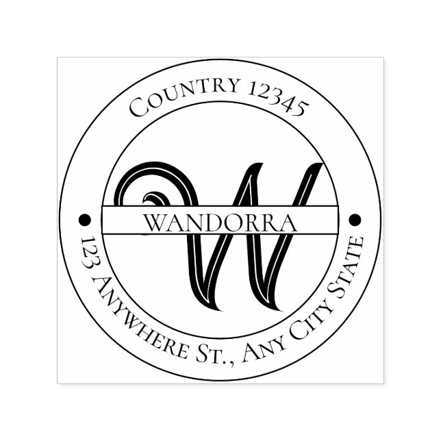 Elegant Monogram Return Address Self-inking Stamp (Design)