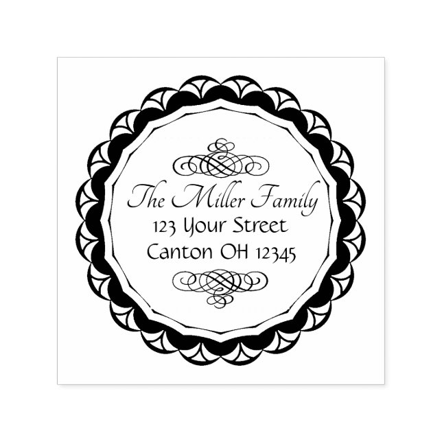 Elegant Monogram Return Address Self-inking Stamp (Design)