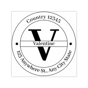 Elegant Monogram Return Address Self-inking Stamp