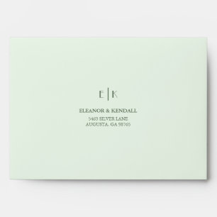 Elegant Monogram Return Address Wedding  Envelope