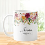 Elegant Monogram Rose Garden Floral Bridesmaid Coffee Mug<br><div class="desc">Introducing our Elegant Monogram Rose Garden Floral Bridesmaid Coffee Mug. Featuring floral watercolor illustration and elegant script text that can be personalized. It adds nature touch to your style. Suitable as a bridesmaid gift or a wadding favour.</div>