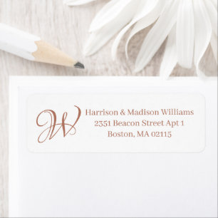 Elegant Monogram rose gold custom Return Address