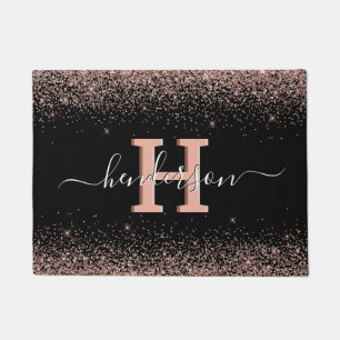 Elegant Monogram Rose Gold Doormat
