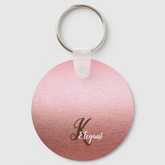 Elegant Monogram Rose Gold Keychain