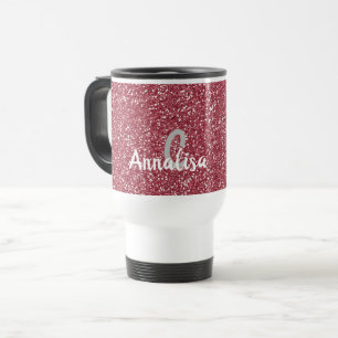 Elegant Monogram Rose Gold Travel Mug