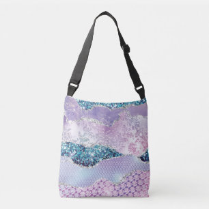 Elegant Monogram Rose pink Glitter   Latte Mug Cro Crossbody Bag
