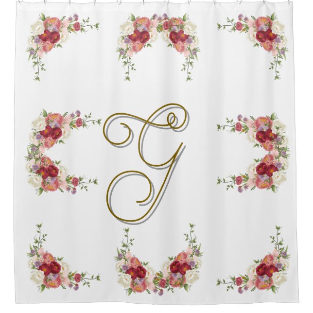 Elegant Monogram Roses Design  (Front)