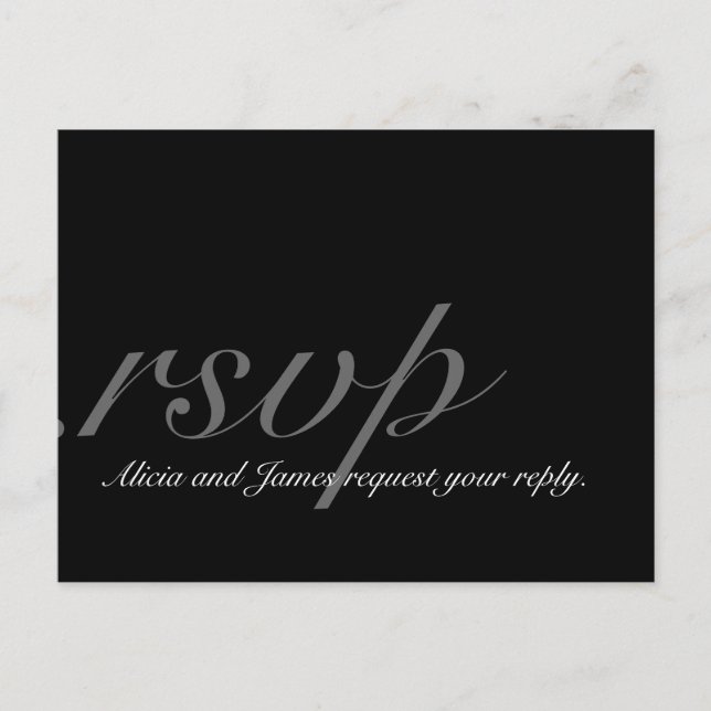 Elegant Monogram RSVP Postcard for Wedding (Front)