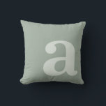 Elegant Monogram Sage Green Letter Initial Throw Pillow<br><div class="desc">Elegant modern monogram letter initial throw pillow in sage green colour.</div>