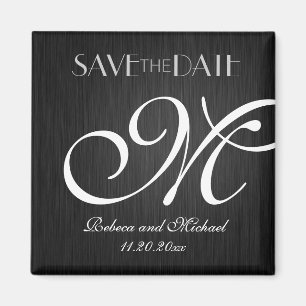 Elegant Monogram Save the Date magnets