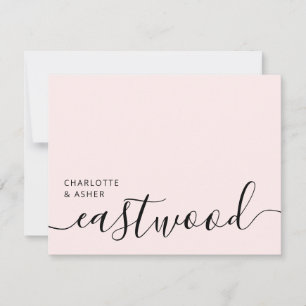 Elegant Monogram Script Blush Pink Card