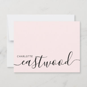 Elegant Monogram Script Blush Pink Card