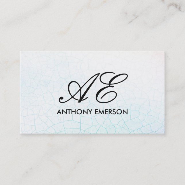 Elegant Monogram Script Contemporary Background Business Card (Front)