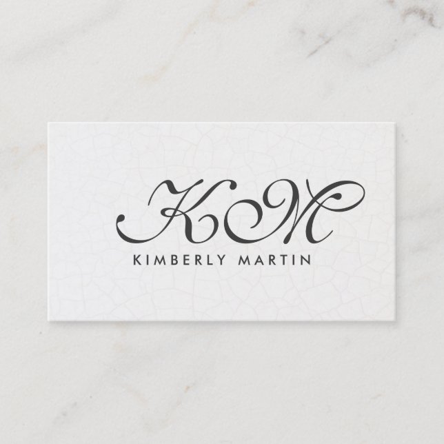 Elegant Monogram Script Contemporary Background Business Card (Front)