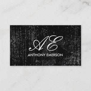 Elegant Monogram Script Grunge Business Card