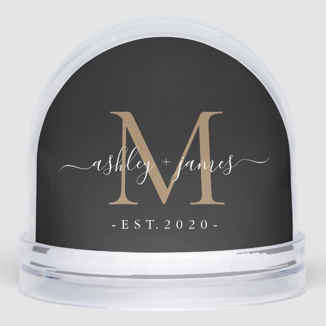 Elegant Monogram Script Name Custom Date Wedding (Avant)