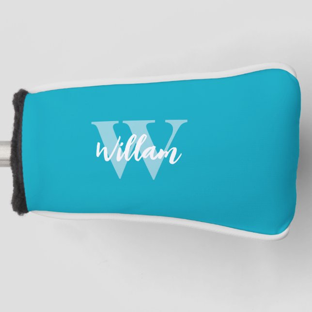 Elegant Monogram Script Name  Golf Head Cover (Front)