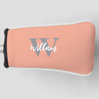 Elegant Monogram Script Name  Golf Head Cover