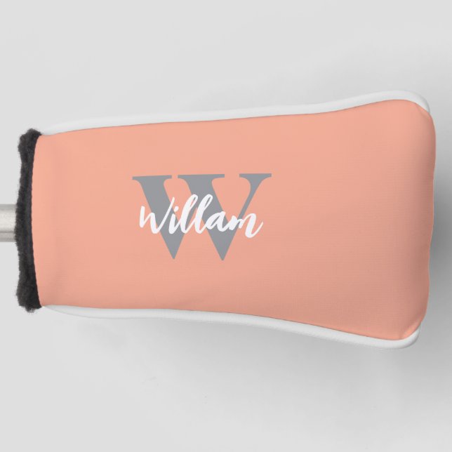 Elegant Monogram Script Name  Golf Head Cover (Front)