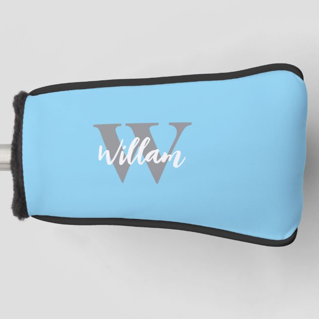 Elegant Monogram Script Name  Golf Head Cover (Front)