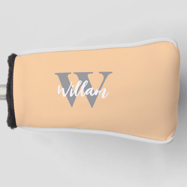 Elegant Monogram Script Name  Golf Head Cover (Front)