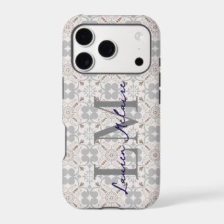 Elegant Monogram Script Name Spanish Tile