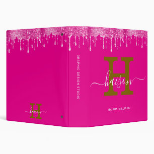Elegant Monogram Script – Office & School 3 Ring B Binder