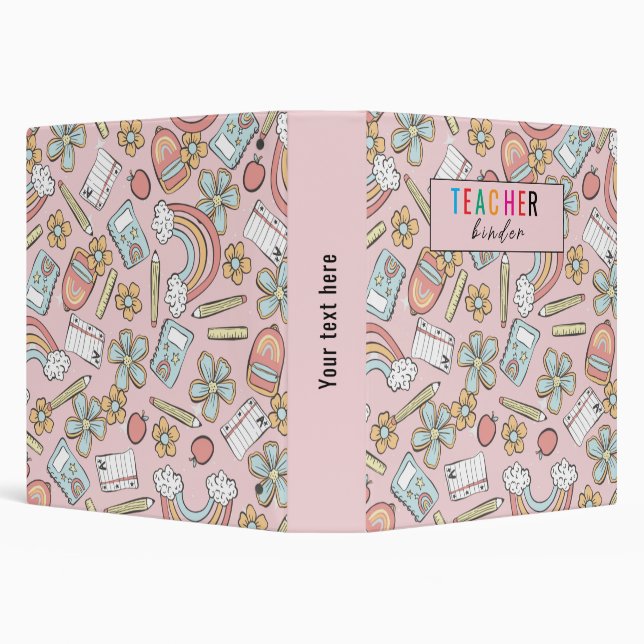 Elegant Monogram Script Office School 3 Ring Binde Binder (Background)